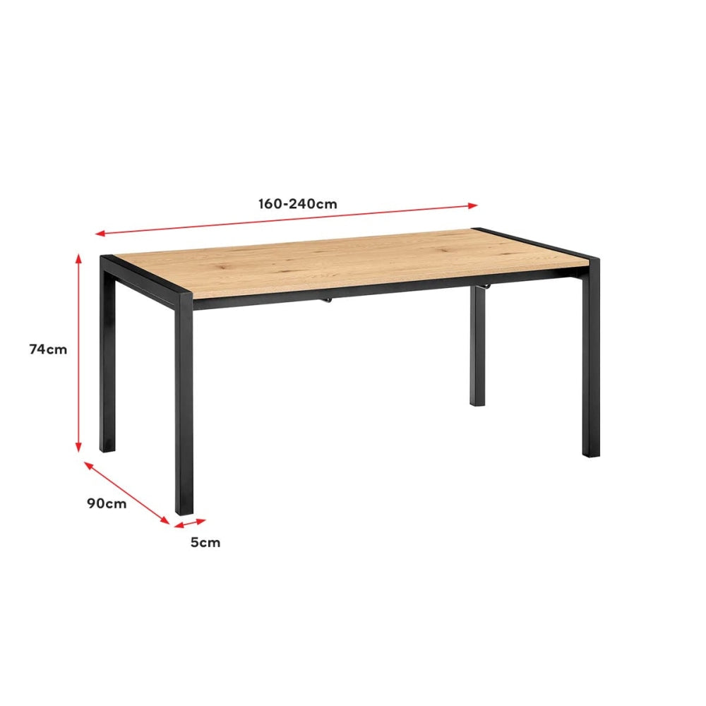 Bicca Modern Wooden Extendable Kitchen Dining Table 160-240cm - Natural Fast shipping On sale