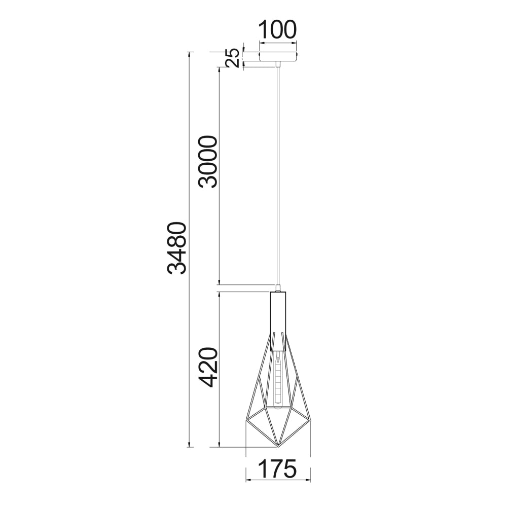 BLACKBAND Pendant Lamp Light Interior ES Black Small Diamond Cage OD175mm Fast shipping On sale