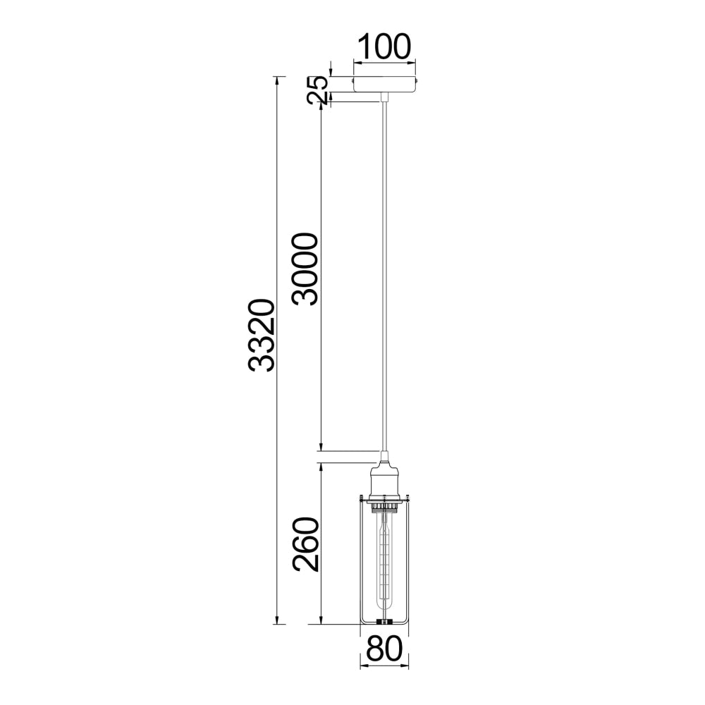 BLACKBAND Pendant Lamp Light Interior ES Black Tubular Cage OD75mm Fast shipping On sale