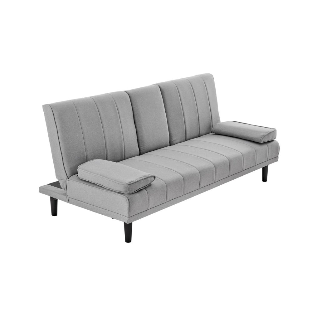 Bonita Pintuck 3-Seater Modern Facbric Sofa Bed - Light Grey Fast shipping On sale