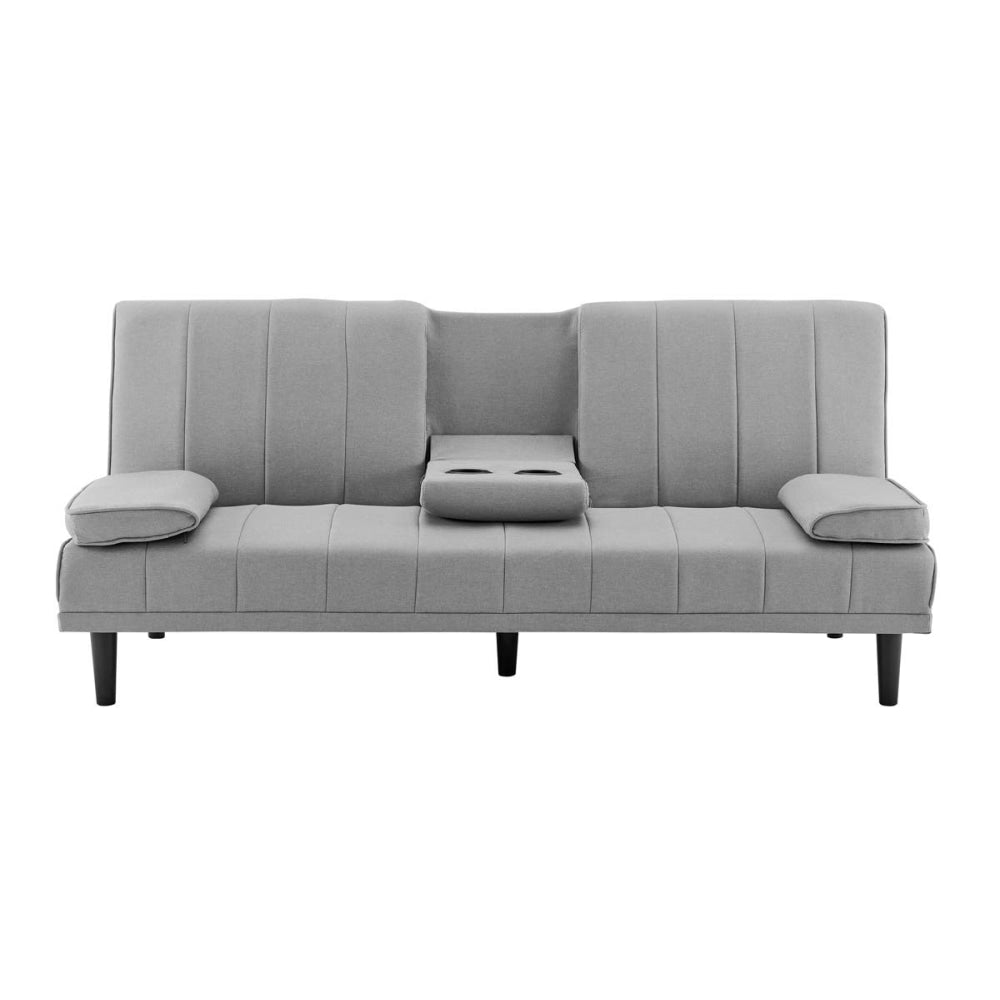 Bonita Pintuck 3-Seater Modern Facbric Sofa Bed - Light Grey Fast shipping On sale