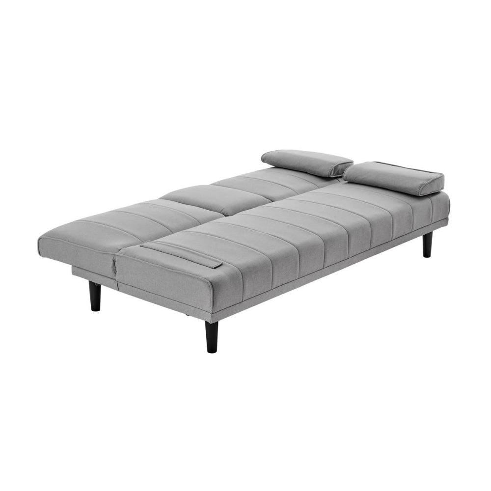 Bonita Pintuck 3-Seater Modern Facbric Sofa Bed - Light Grey Fast shipping On sale