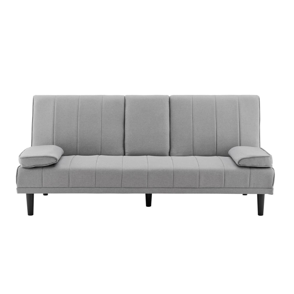 Bonita Pintuck 3-Seater Modern Facbric Sofa Bed - Light Grey Fast shipping On sale