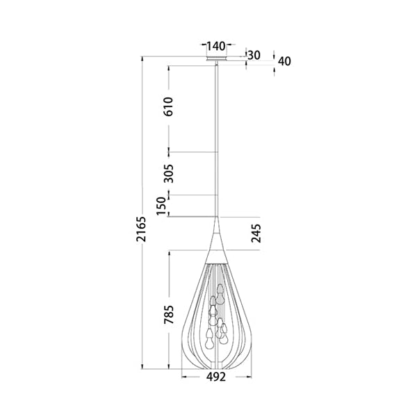 BONITO Pendant Lamp Light Interior ES X 6 Winter Moss Large Tear Drop OD492mm Fast shipping On sale