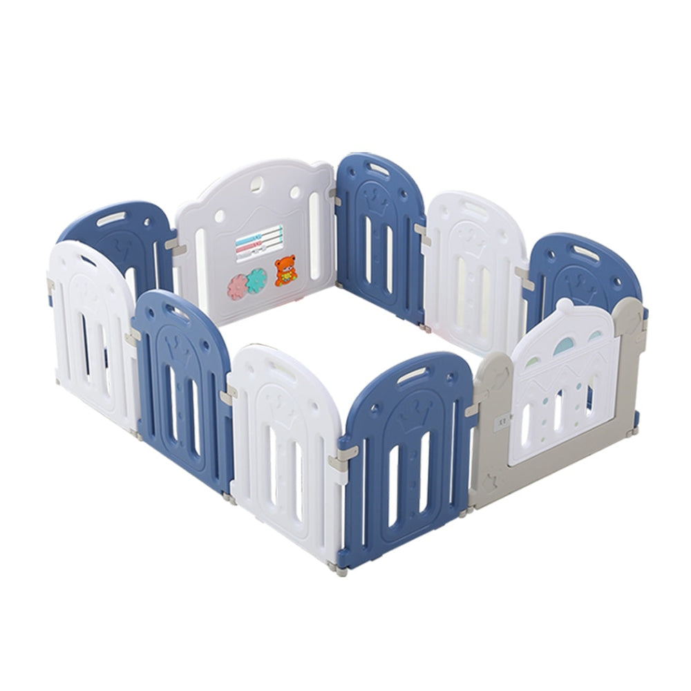 BoPeep Kids Baby Playpen Safety Gate Toddler Fence 10 Panel with Music Toy Blue Dog Cares Fast shipping On sale