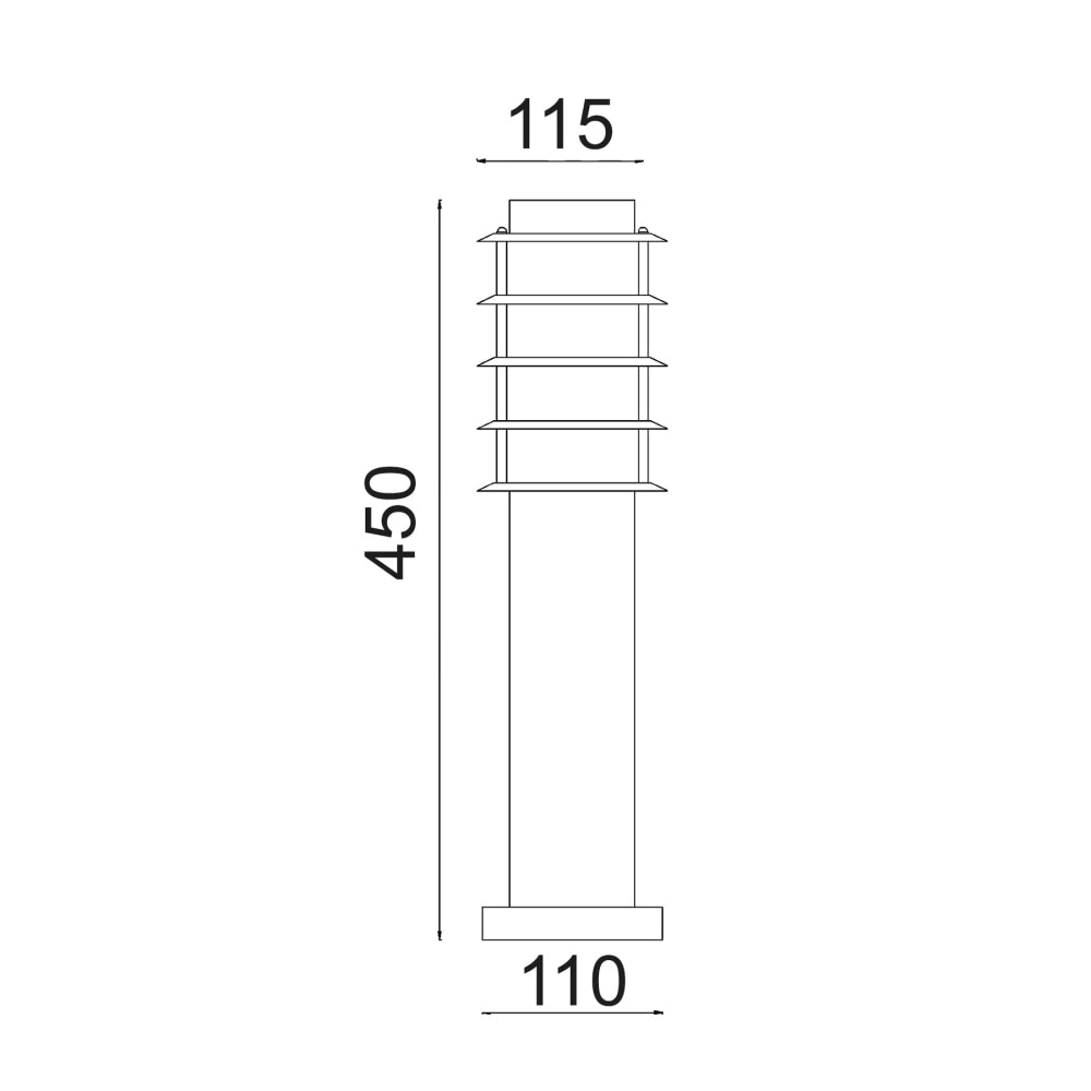 BORDA Garden Bollard Light Short Stainless Steel 304 ES (Max 18W) Louvered IP44 Fast shipping On sale