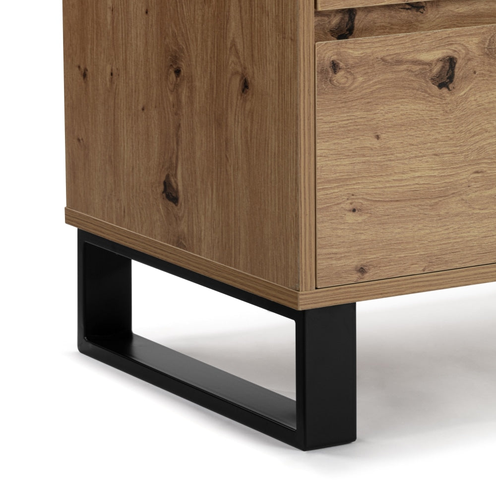 Boris Wooden Chest Of Drawers Dresser Storage Cabinet - Oak/Black Fast shipping On sale