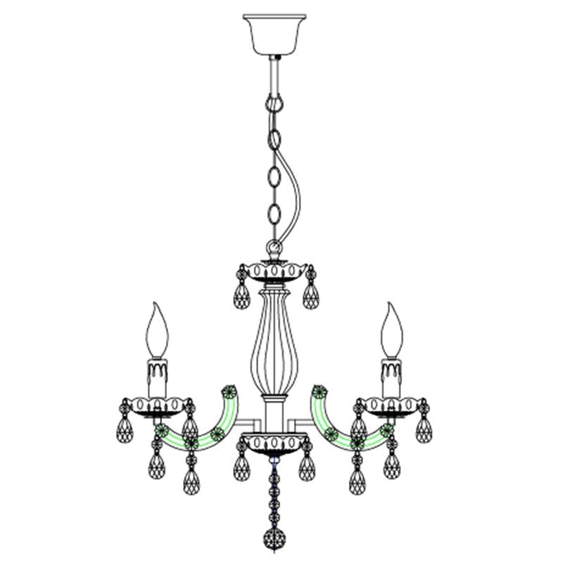 Bowie Elegant 5 Lights Acrylic Hanging Chandelier Lamp - Purple Chandeliers Fast shipping On sale