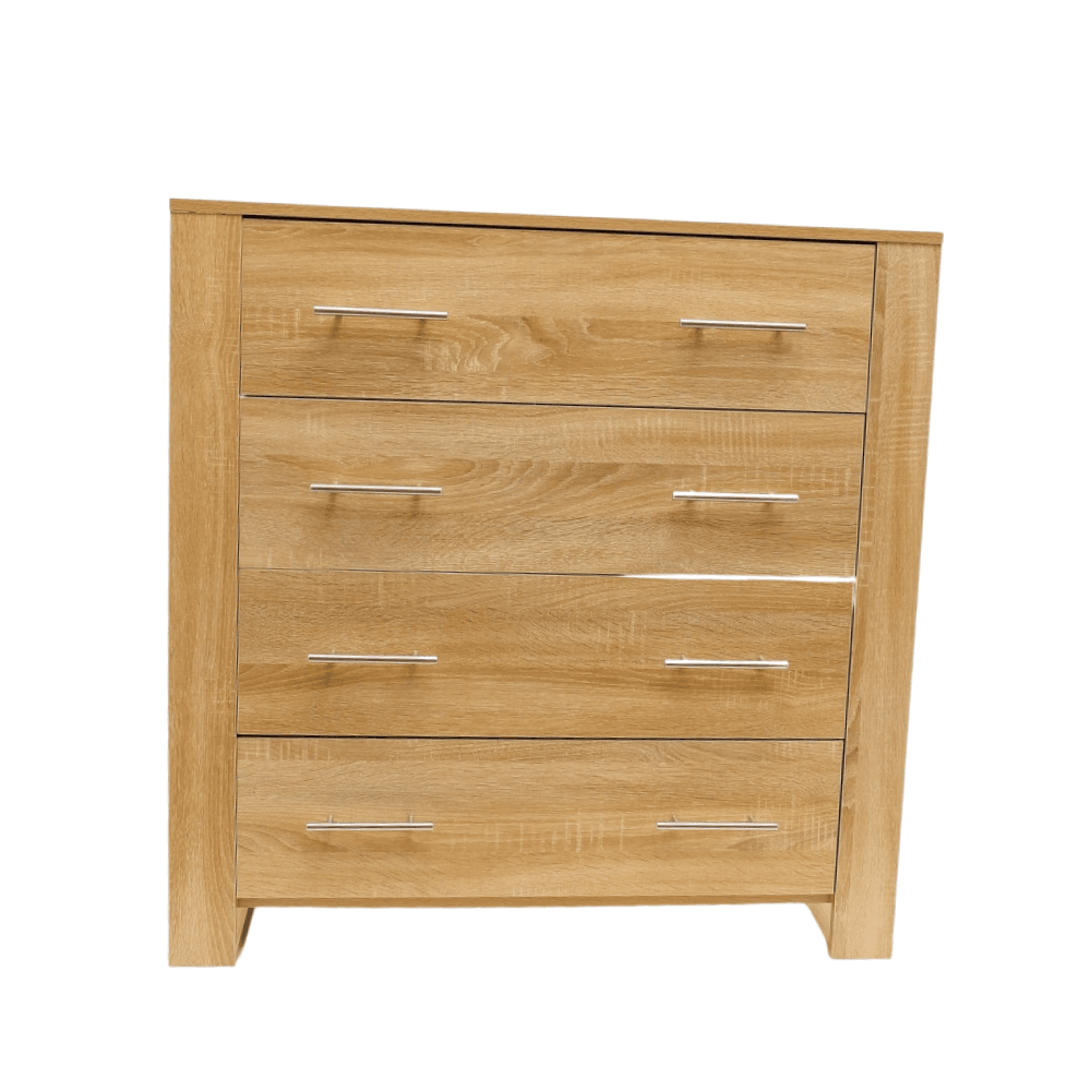 Modern Wooden Chest Of 4-Drawers Tallboy Storage Cabinet - Oak Drawers Fast shipping On sale