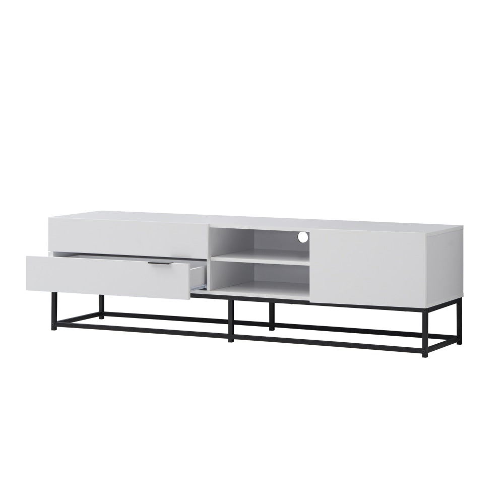 Brian Modern Entertainment Unit TV Stand 180cm W/ 1-Door 2-Drawers - White/Black Fast shipping On sale