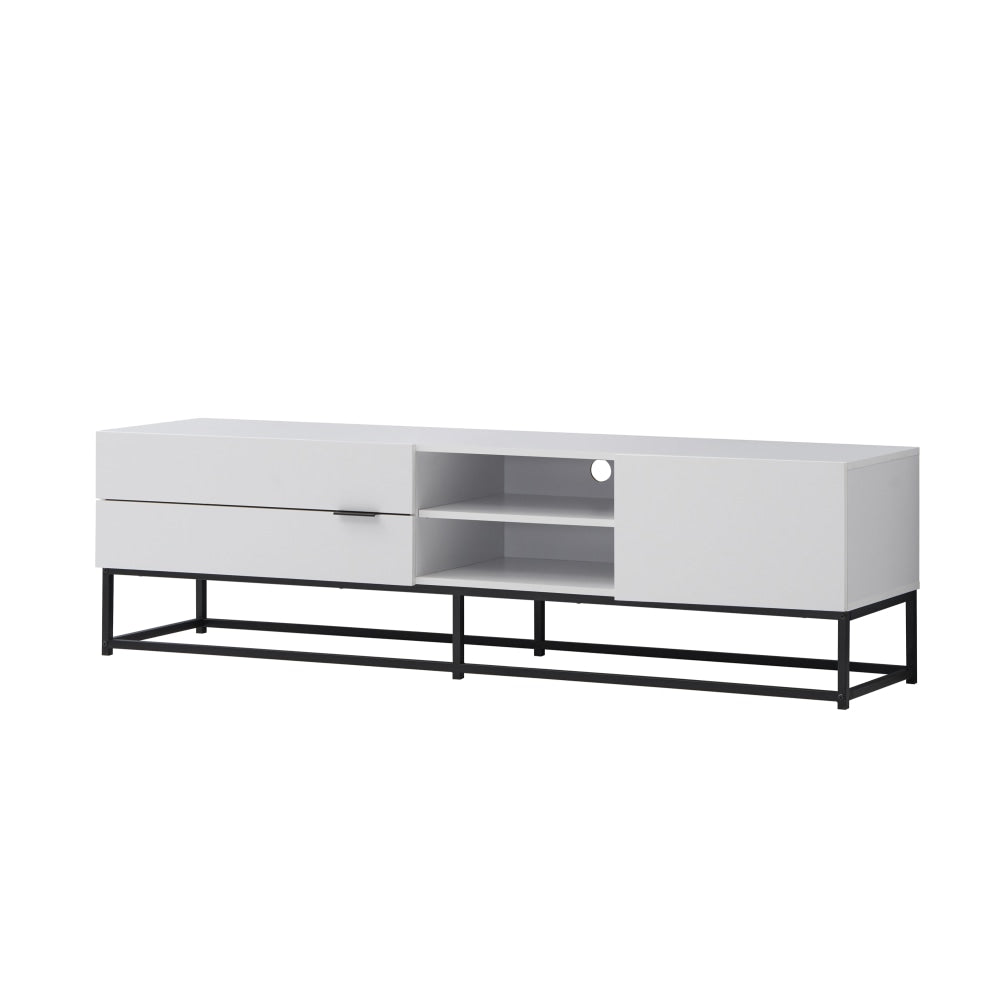 Brian Modern Entertainment Unit TV Stand 180cm W/ 1-Door 2-Drawers - White/Black Fast shipping On sale