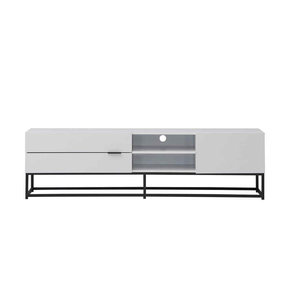 Brian Modern Entertainment Unit TV Stand 180cm W/ 1-Door 2-Drawers - White/Black Fast shipping On sale