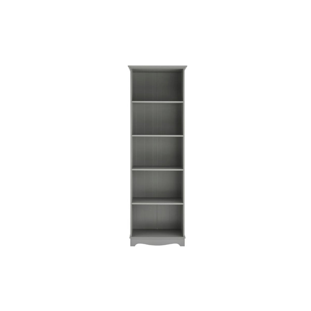 Bronson 5-Tier Wooden Narrow Bookshelf Bookcase Display Cabinet - Grey Fast shipping On sale