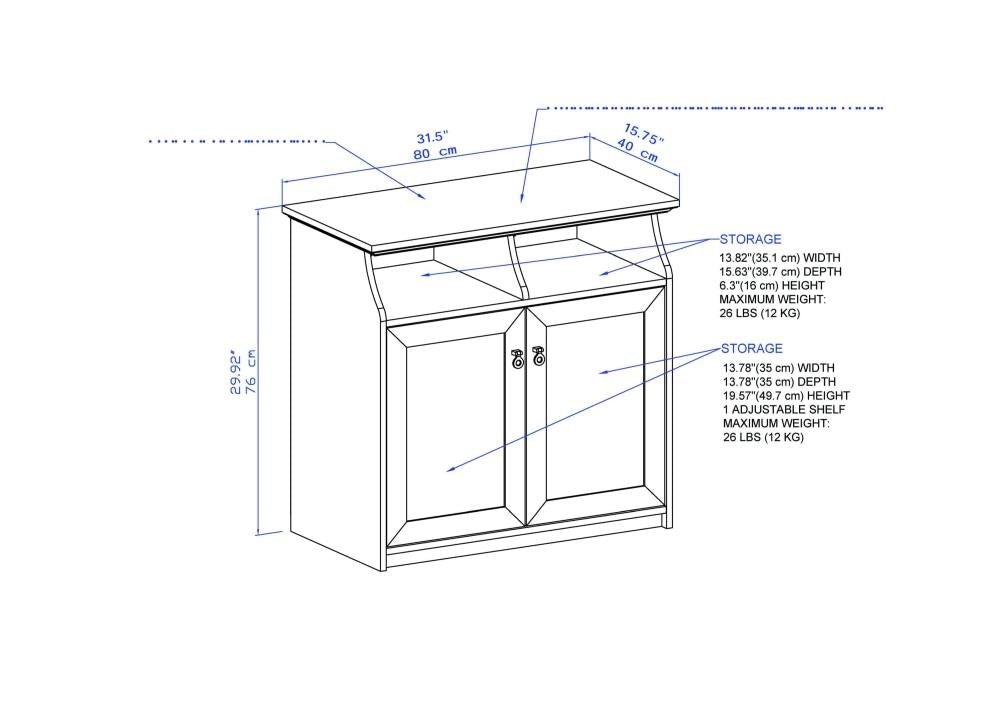 Broweville 2 Door Storage Cabinet - Grey Oak & White Cupboard Fast shipping On sale