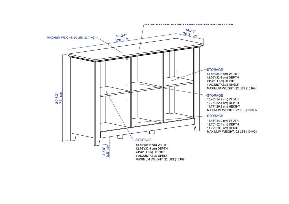 Broweville 6 Cubic Organizer Bookcase Display Cabinet - Grey Oak & White Fast shipping On sale