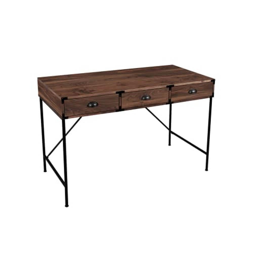 Brunei Computer Writing Office Desk Table - 120cm - Brown & Aged Black Fast shipping On sale