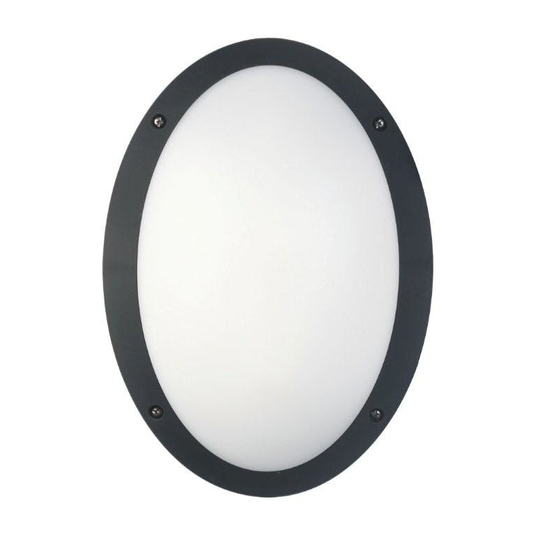 Bulkhead Wall Light Lamp 12W Oval Black 4000K IP66 OD330mm 800LM Fast shipping On sale