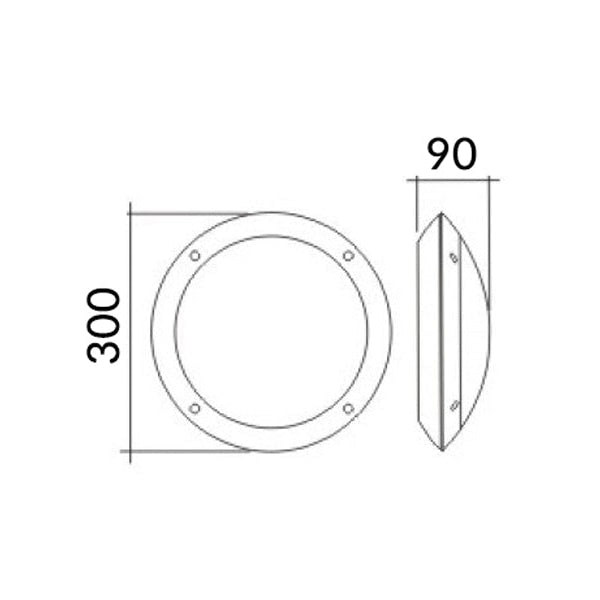 Bulkhead Wall Light Lamp 12W Round White 4000K IP66 OD300mm 800LM Fast shipping On sale