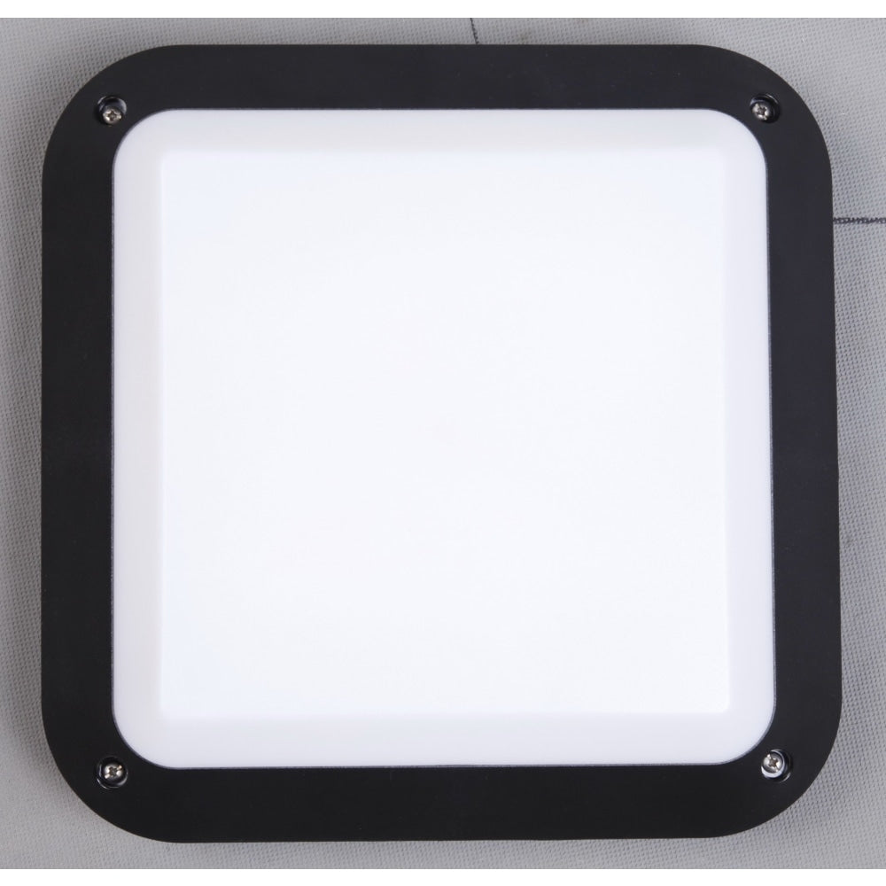 Bulkhead Wall Light Lamp 12W Square Black 4000K IP66 OD280mm 800LM Fast shipping On sale