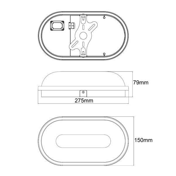 Bulkhead Wall Light Lamp 20W Oval Black 5000K IP65 Optional Cage 1700LM Fast shipping On sale