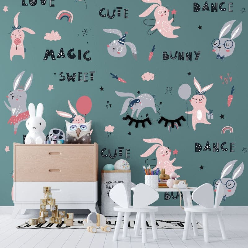 Bunnies and the Magic Nursery Wall Sticker Decoration Decor Fast shipping On sale