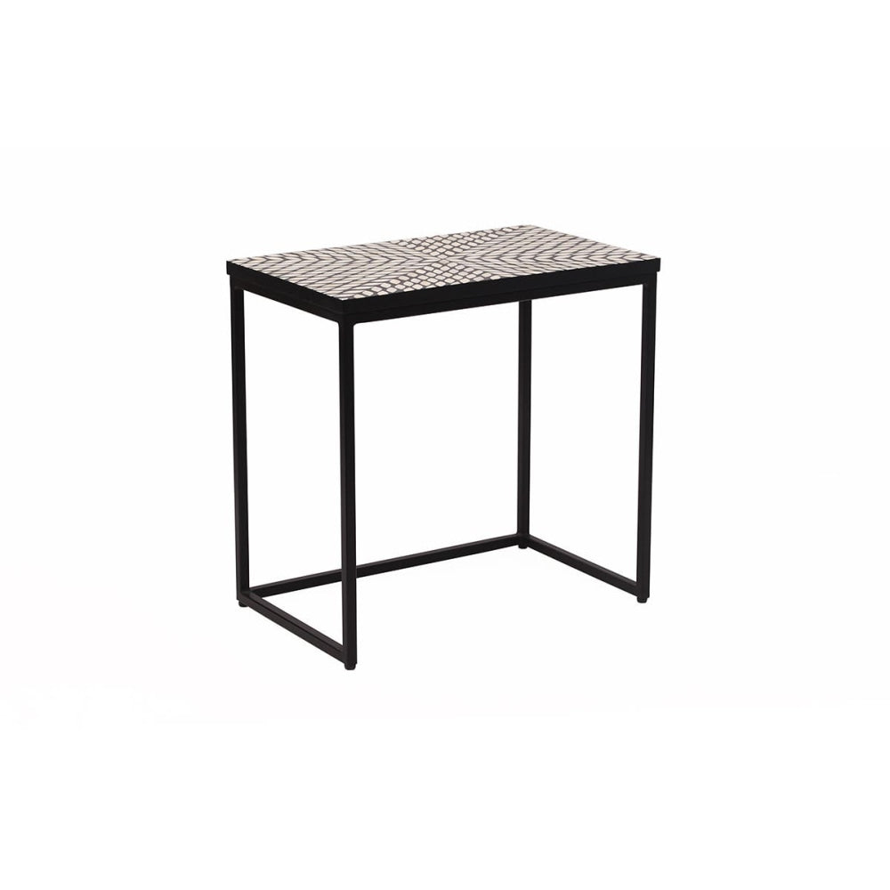 Burst Bone Inlay Rectangle Nesting Side End Lamp Table Fast shipping On sale