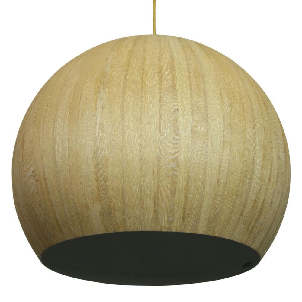 Calla Bold Rounder Dome Shape Metal Pendant Light Lamp - Wood Veneer Fast shipping On sale