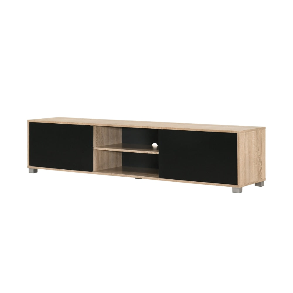Calliope TV Stand Entertainment Unit W/ 2-Doors - Oak/Black Fast shipping On sale