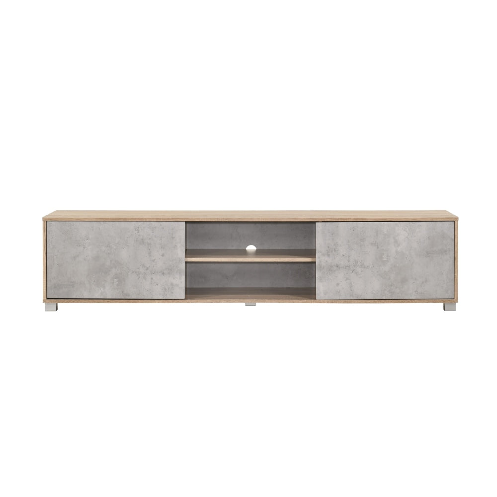 Calliope Lowline TV Stand Entertainment Unit W/ 2-Doors Storage Cabinet - Oak/Grey Fast shipping On sale
