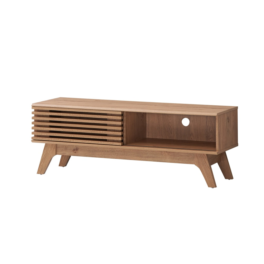 Camille Wooden Lowline Entertainment Unit TV Stand 120cm W/ 1-Door - Oak Fast shipping On sale