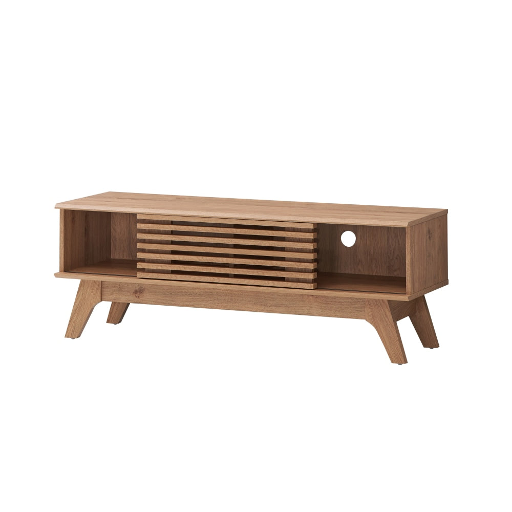 Camille Wooden Lowline Entertainment Unit TV Stand 120cm W/ 1-Door - Oak Fast shipping On sale