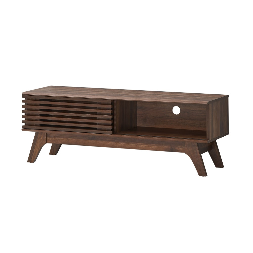 Camille Wooden Lowline Entertainment Unit TV Stand 120cm W/ 1-Door - Walnut Fast shipping On sale