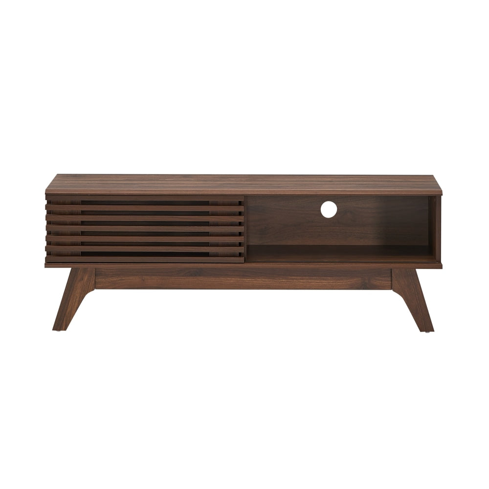 Camille Wooden Lowline Entertainment Unit TV Stand 120cm W/ 1-Door - Walnut Fast shipping On sale