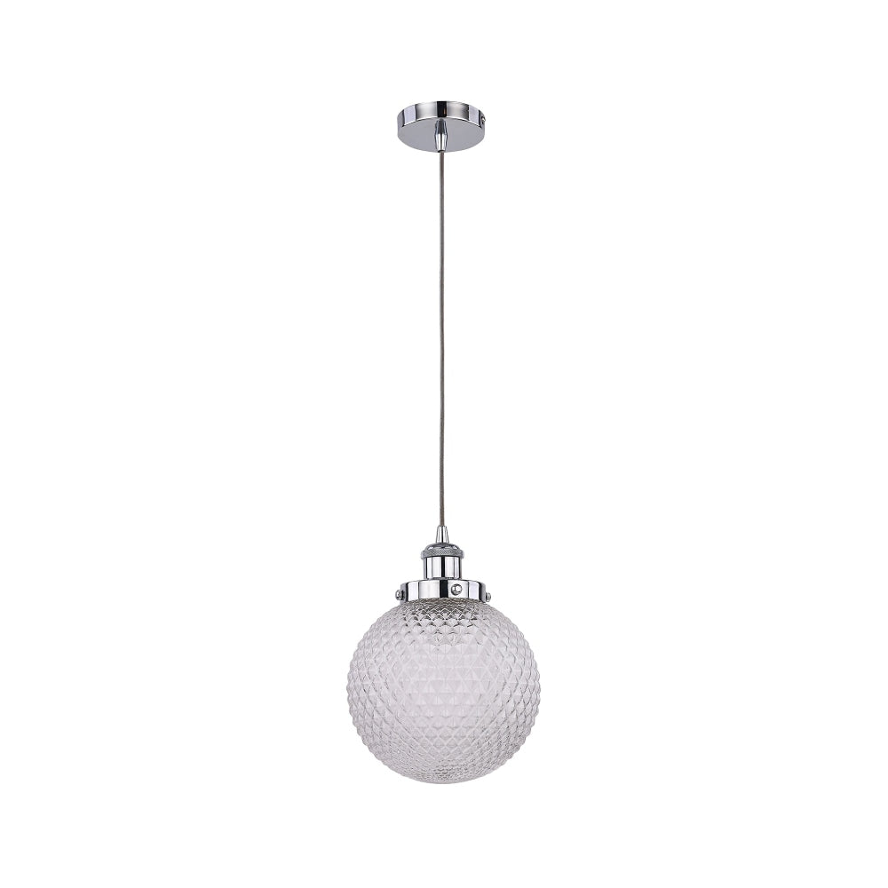 Carly Modern Glass Shade Pendant Lamp Light Large Chrome / Clear Fast shipping On sale