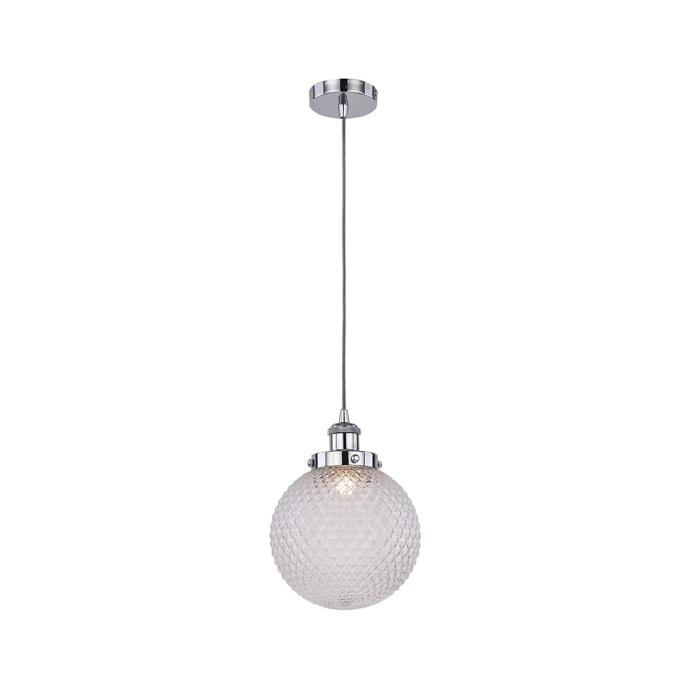 Carly Modern Glass Shade Pendant Lamp Light Large Chrome / Clear Fast shipping On sale
