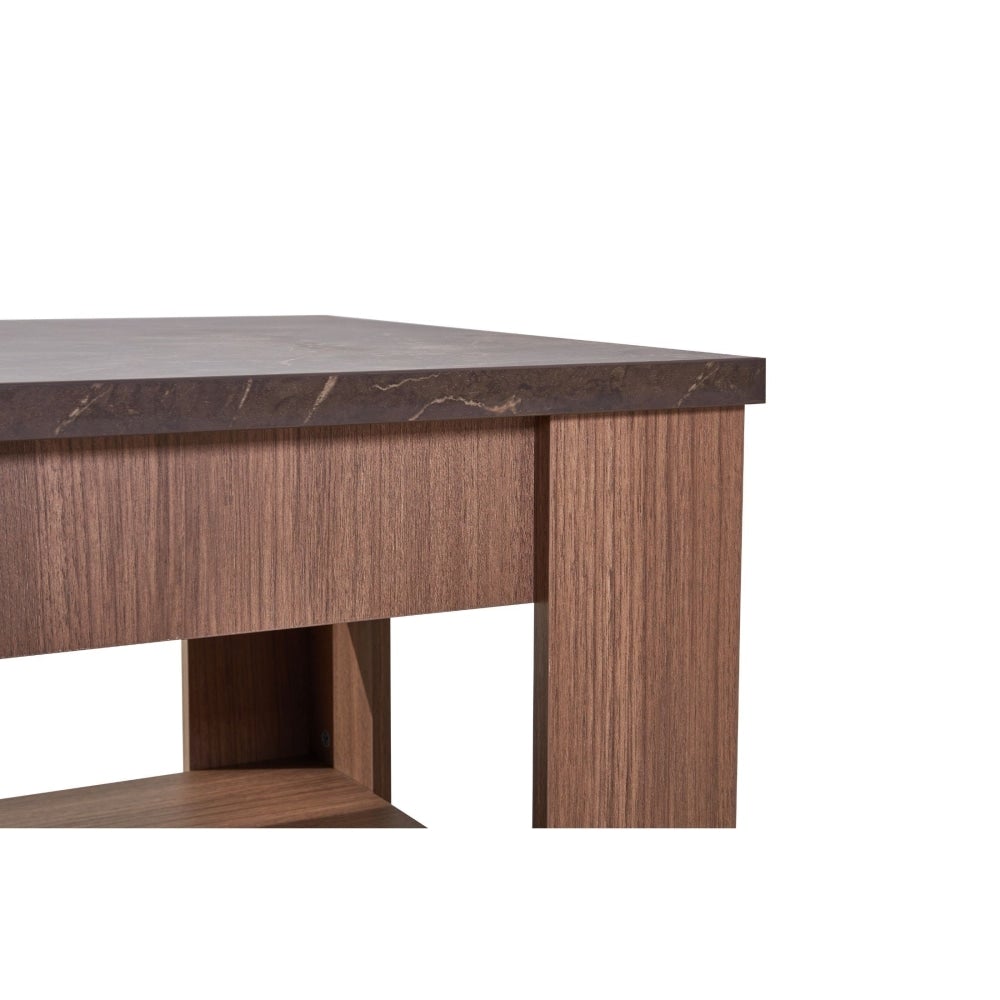 Open Shelf Rectangular Wooden Coffee Table - Grey & Walnut Fast shipping On sale