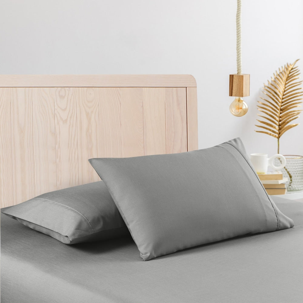 Casa Decor Bamboo Cooling 2000 TC Sheet Set King Cloud Grey Bed Fast shipping On sale