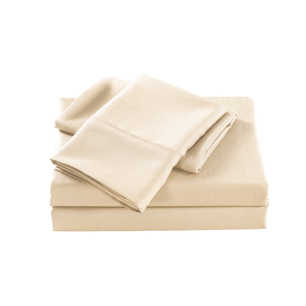 Casa Decor Bamboo Cooling 2000 TC Sheet Set King Single Oatmeal Bed Fast shipping On sale