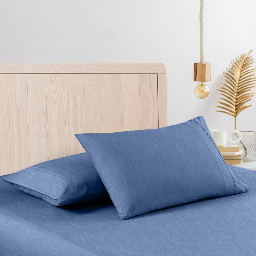 Casa Decor Bamboo Cooling 2000TC Sheet Set - Double - Denim Bed Fast shipping On sale