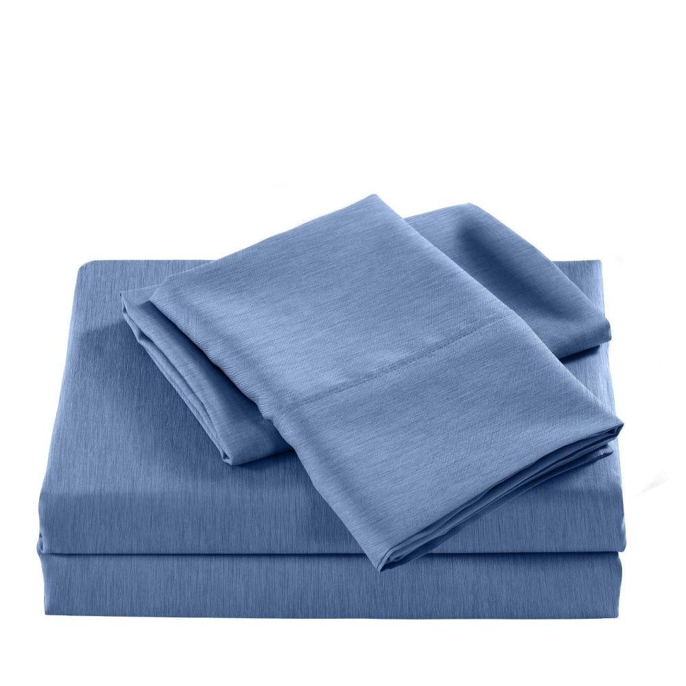 Casa Decor Bamboo Cooling 2000TC Sheet Set - Double - Denim Bed Fast shipping On sale