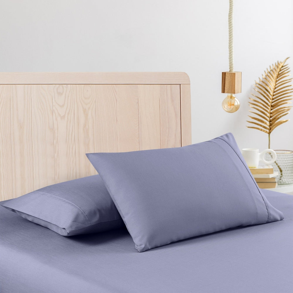 Casa Decor Bamboo Cooling 2000TC Sheet Set - Double - Lilac Grey Bed Fast shipping On sale