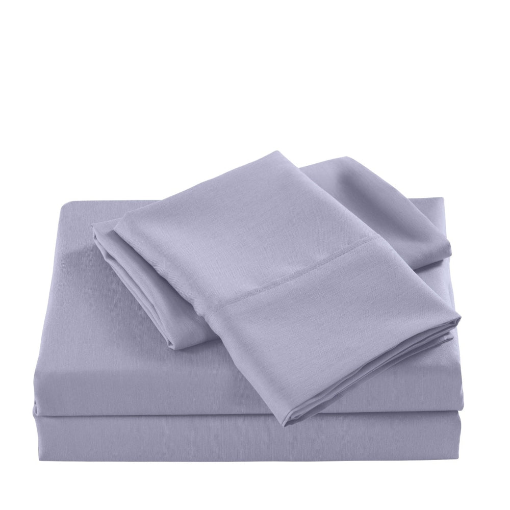 Casa Decor Bamboo Cooling 2000TC Sheet Set - Double - Lilac Grey Bed Fast shipping On sale