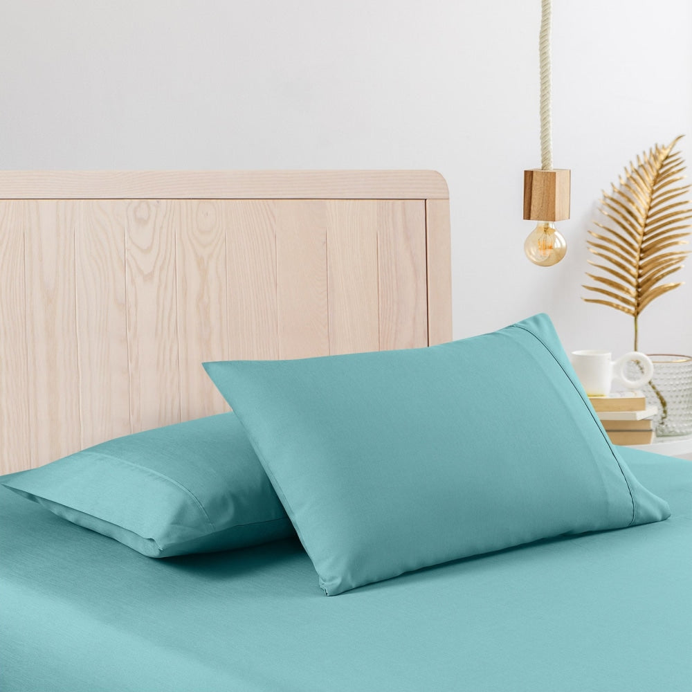 Casa Decor Bamboo Cooling 2000TC Sheet Set - King - Aqua Bed Fast shipping On sale