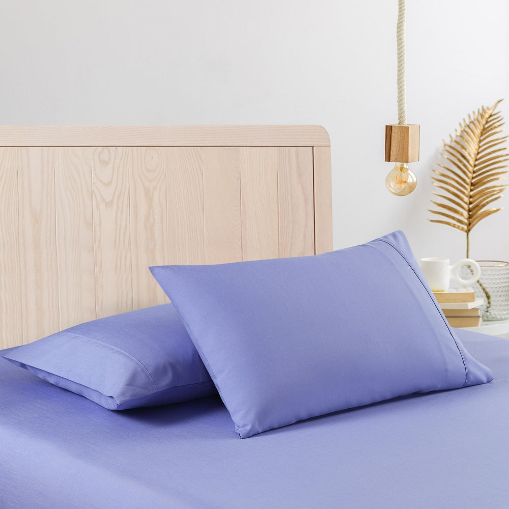 Casa Decor Bamboo Cooling 2000TC Sheet Set - King - Mid Blue Bed Fast shipping On sale