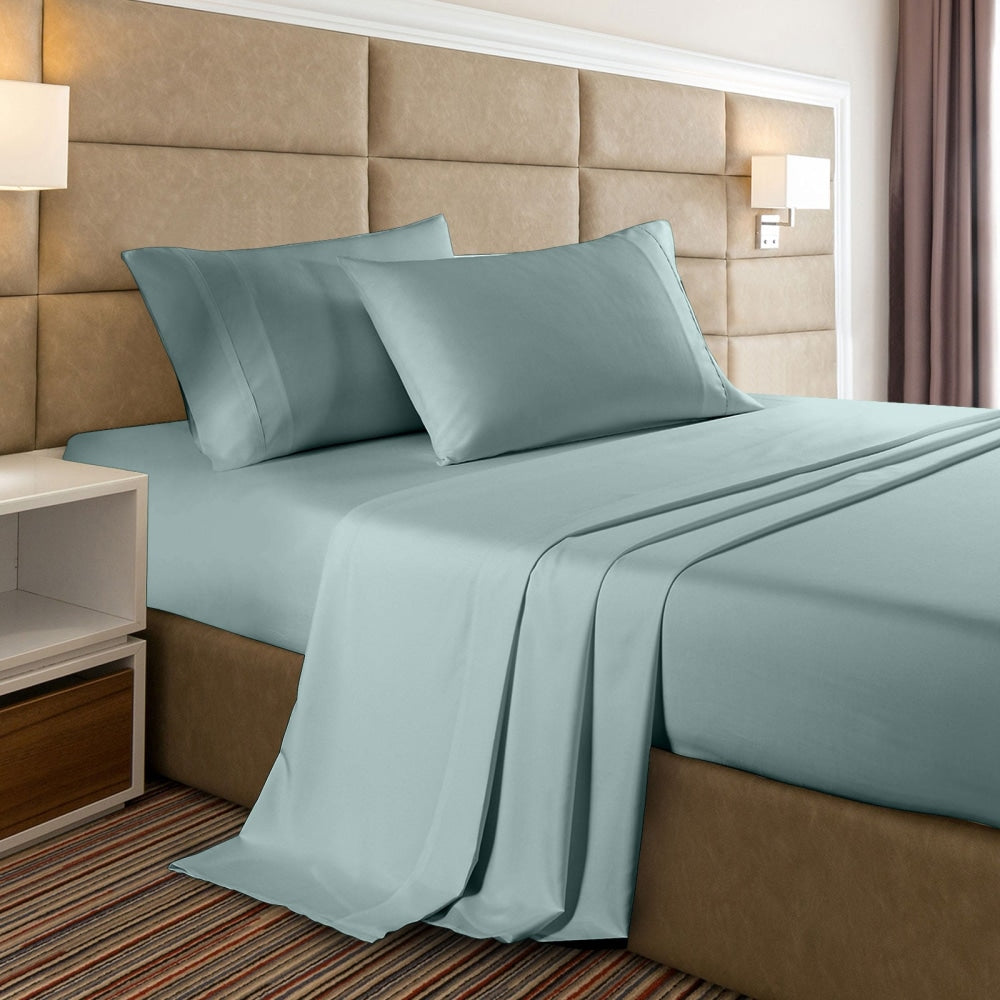 Casa Decor Bamboo Cooling 2000TC Sheet Set - Queen - Frost Bed Fast shipping On sale