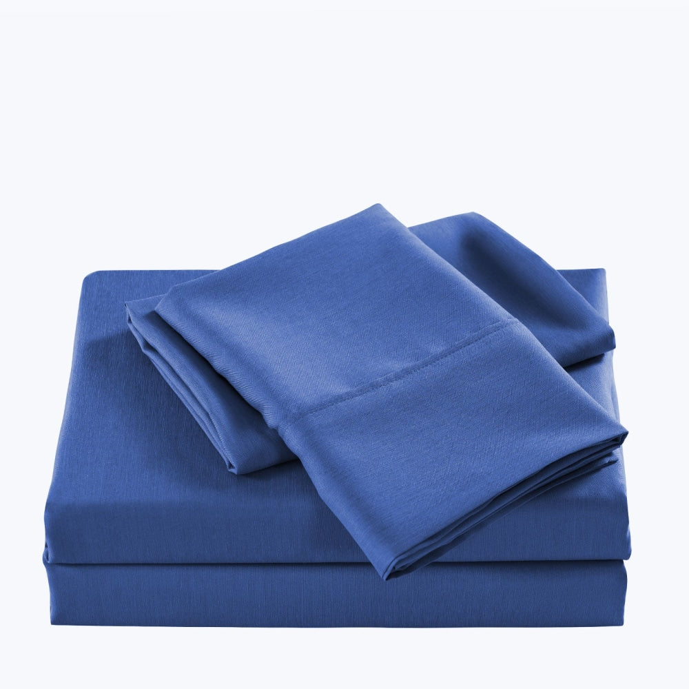 Casa Decor Bamboo Cooling 2000TC Sheet Set - Single - Royal Blue Bed Fast shipping On sale