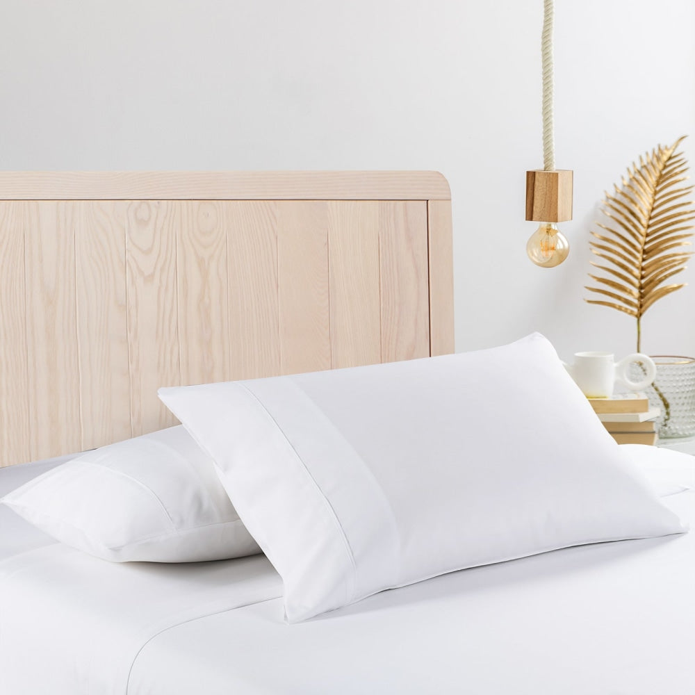 Casa Decor Bamboo Cooling 2000TC Sheet Set - Single - White Bed Fast shipping On sale