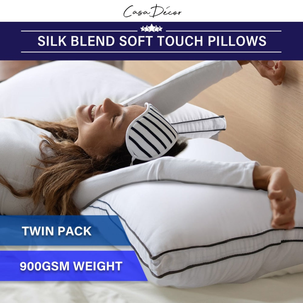 Casa Decor Silk Blend Pillow - Twin Pack Fast shipping On sale