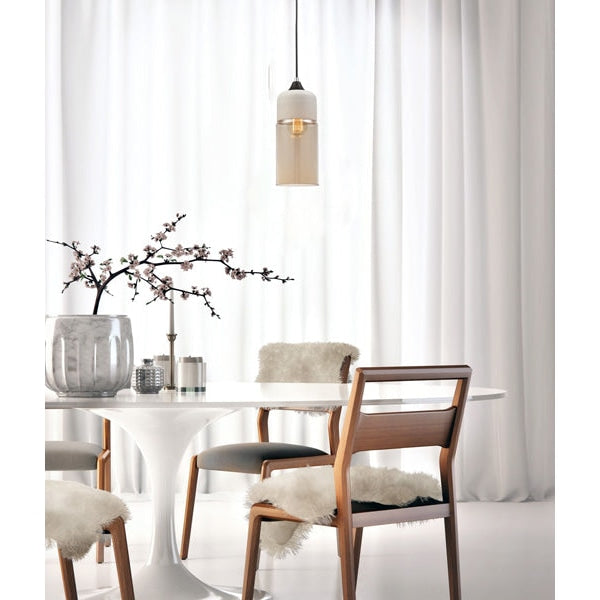 CASA Pendant Lamp Light Interior ES White with Amber Glass Oblong OD130mm Fast shipping On sale