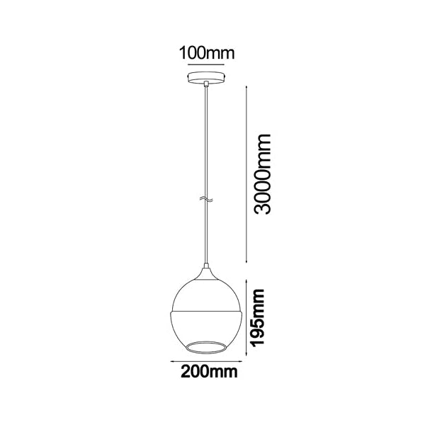 CASA Pendant Lamp Light Interior ES White with Amber (Glass) Wine Glass OD200mm Fast shipping On sale